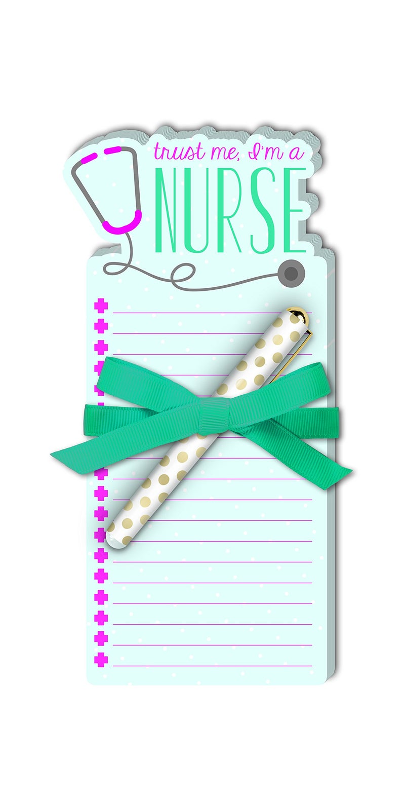 Lady Jayne Nurse Stethoscope Die-Cut Note Pad with Pen (11899) 4 x 8 in